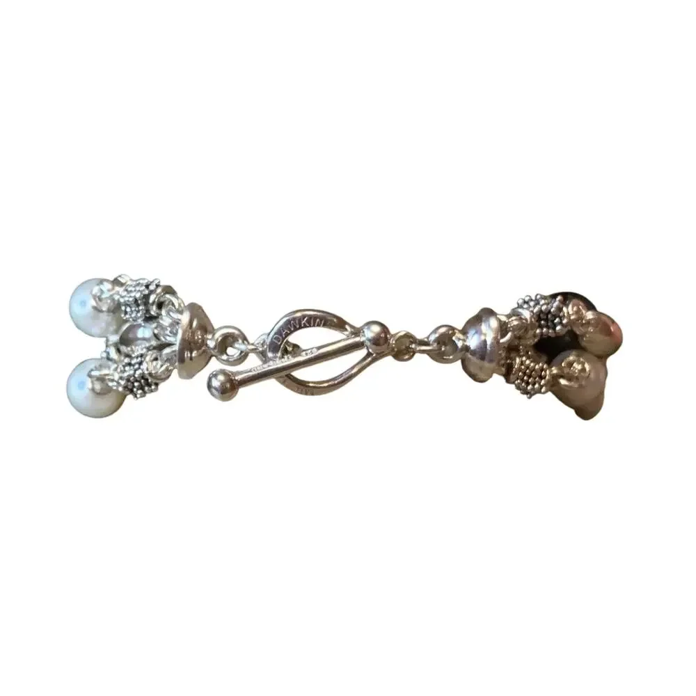 Michael Dawkins Bracelet Sterling Silver, Hematite and Pearl Multi Strand - Picture 8 of 9